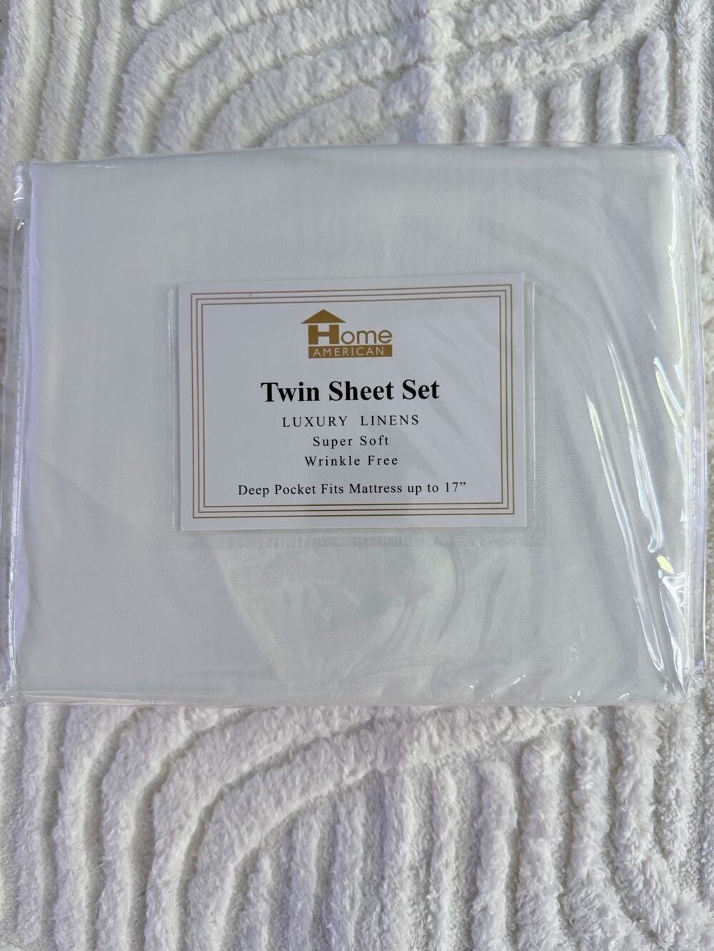 Home American Luxury Sheet Set Off White Twin Size New